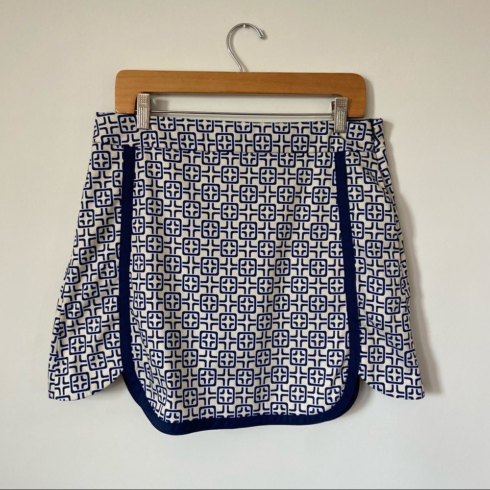 VK Sport Golf Skort Navy Yellow Print Size 8